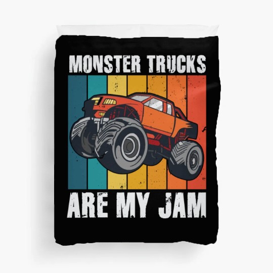 Monster Trucks Are My Jam Vintage Retro Duvet Covers