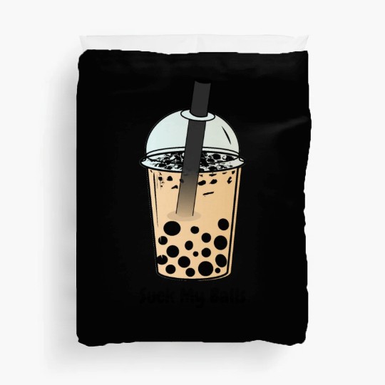 Suck My Balls, Boba Tea, Bubble Tea, Boba Milk Tea Duvet Covers