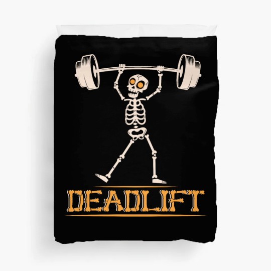 Skeleton Deadlift Gym Workout Duvet Covers