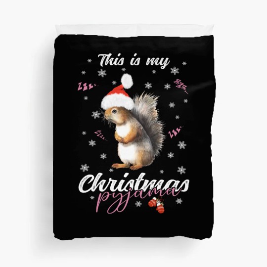 Winter Christmas Pyjama Squirrel Duvet Covers