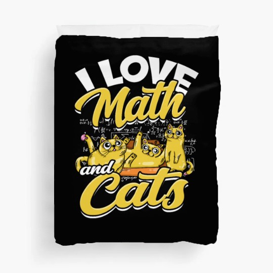 I love math and cats - mathematical Duvet Covers