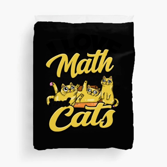 I love math and cats - cats Duvet Covers