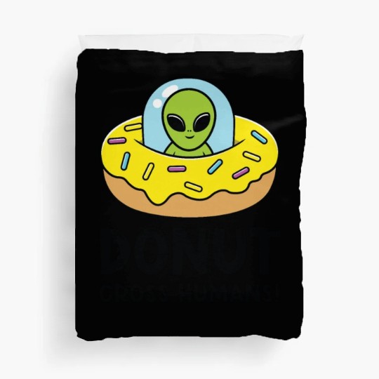 Space Area 51 Donut UFO Cute Alien Head Duvet Covers