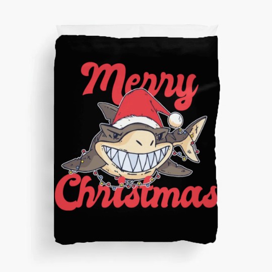 Cute Shark Cheeky In The Ocean For Christmas X-mas Duvet Covers