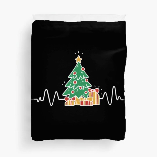 Funny Christmas Tree Heartbeat Merry Christmas Duvet Covers