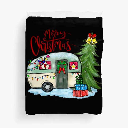Merry Christmas Happy Camper Funny Camping Life Duvet Covers