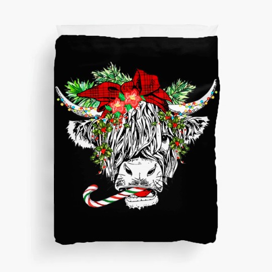 Christmas Highland Cow Merry Christmas Duvet Covers