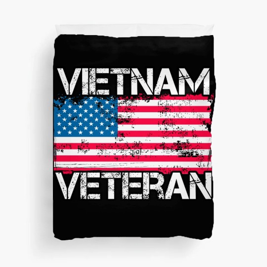 Vietnam Veteran Vintage Us Flag Military Vet Duvet Covers
