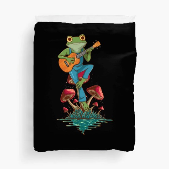 Frog string, pluck, pick, tadpole, animals Duvet Covers