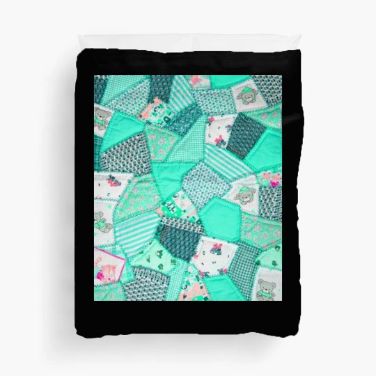 Green Baby Patchwork Sarilmak Pattern Teddy Bear Duvet Covers