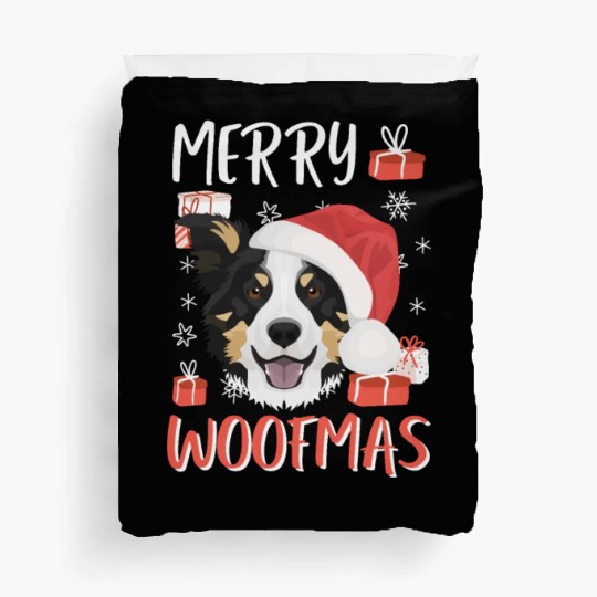 Border Collie Merry Christmas Duvet Covers