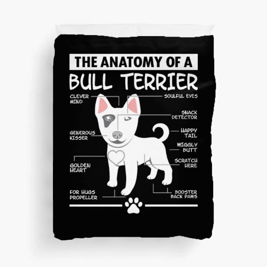 The Anatomy of A Bull Terrier Duvet Covers