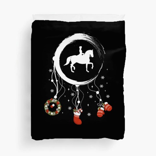 Winter dreamcatcher Christmas Dressage riding Duvet Covers