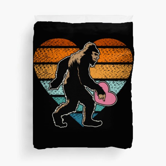 Valentines Day Hearts Day Cupid Bigfoot Believer Duvet Covers