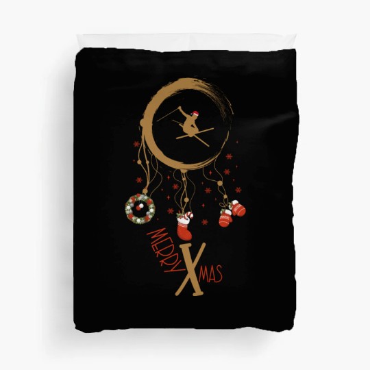 Winter dreamcatcher Christmas Skiing Duvet Covers