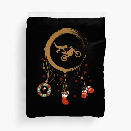 Winter dreamcatcher Christmas Motocross Duvet Covers