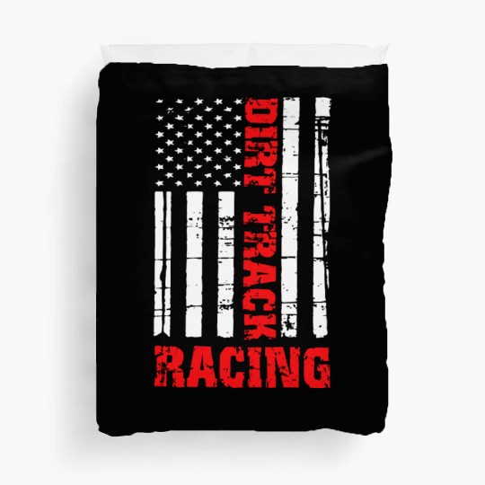 Dirt Track Racing American Flag Race Car Racecar Duvet Covers