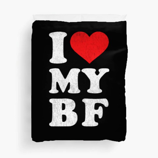 Distressed I Heart My Boyfriend Apparel I Love My Duvet Covers