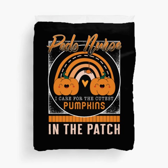 Halloween Pediatrician Duvet Covers, Peds Nurse Pumpkin