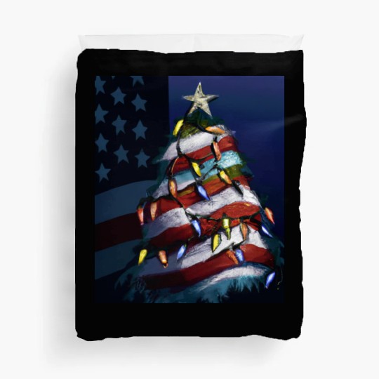 Patriotic Christmas US Christmas Tree With Duvet Covers