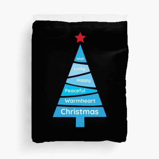 Minimalist Light Blue Christmas Pine Duvet Covers