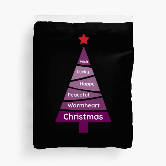 Minimalist Dark Orchid Purple Christmas Pine Duvet Covers