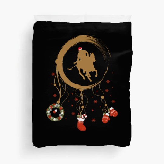 Winter dreamcatcher Christmas Polo player Duvet Covers