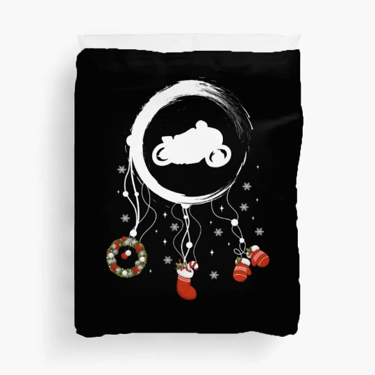 Winter dreamcatcher Christmas Motorcycle riding Duvet Covers