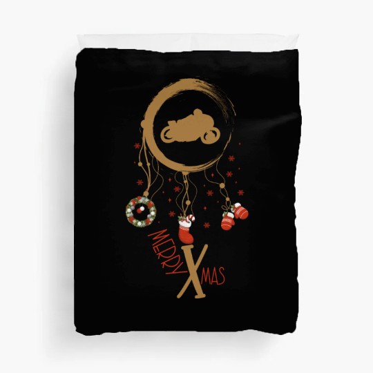 Winter dreamcatcher Christmas Motorcycling Duvet Covers