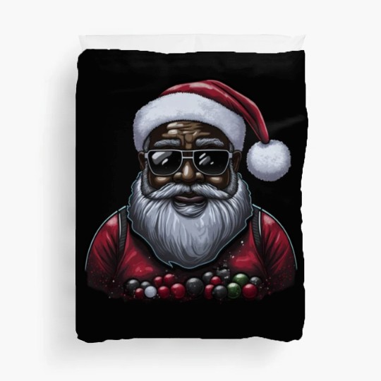 Black Santa, African American Santa Claus Duvet Covers