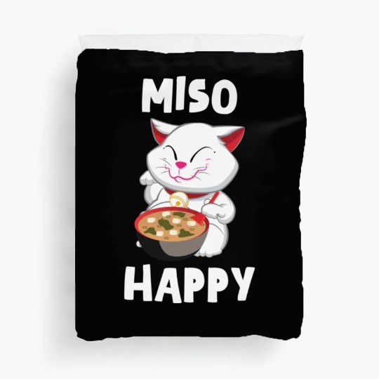 Miso Happy Funny Japanese Cat Miso Duvet Covers