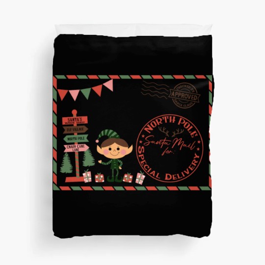 Santa Letter Elfe North Pole Specjal Delivery Mail Duvet Covers