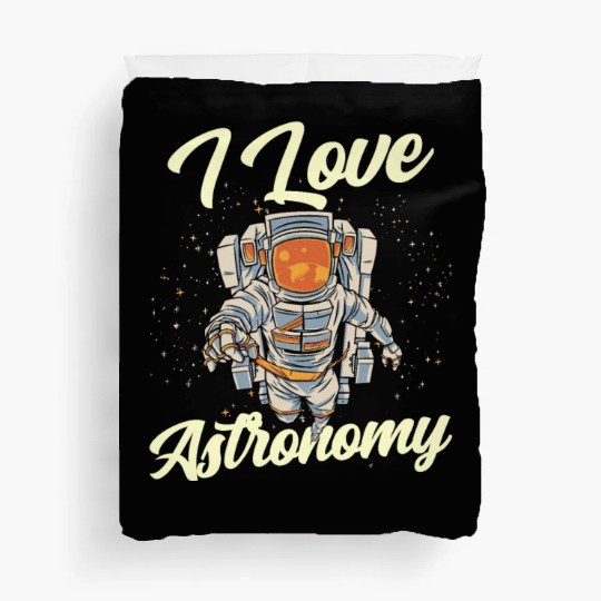 I Love Astronomy Rocket Space Planets Astronaut Duvet Covers