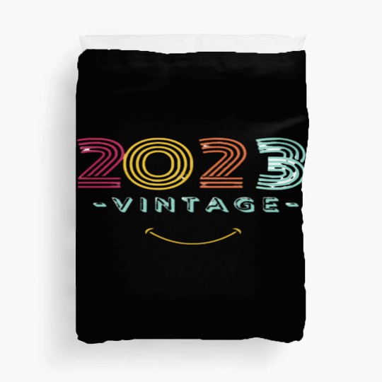 Neon Rainbow Retro 2023 NewYear Vintage Duvet Covers