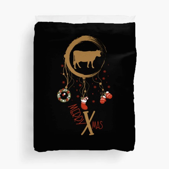 Winter dreamcatcher Christmas Cow Duvet Covers