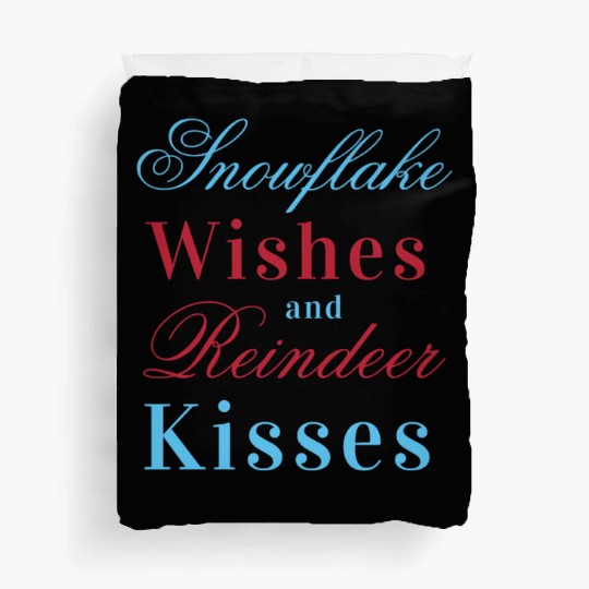 winter kisses snowflake wishes Duvet Covers