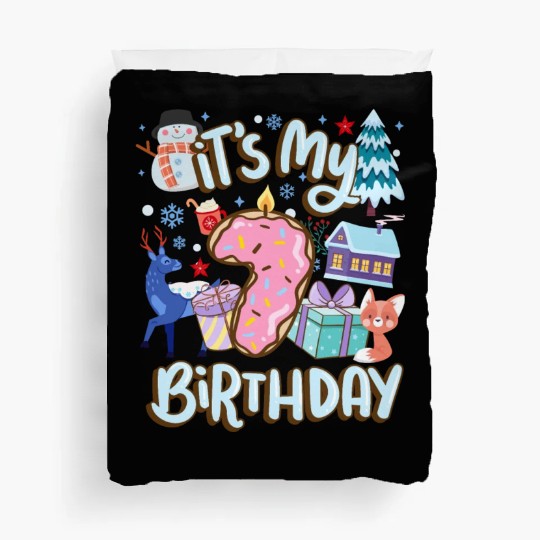 It's My 7 Birthday Snowman Holiday Donut Winter Duvet Covers