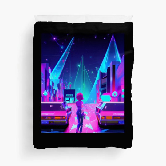 Vaporwave Car Synthwave Girl Duvet Covers