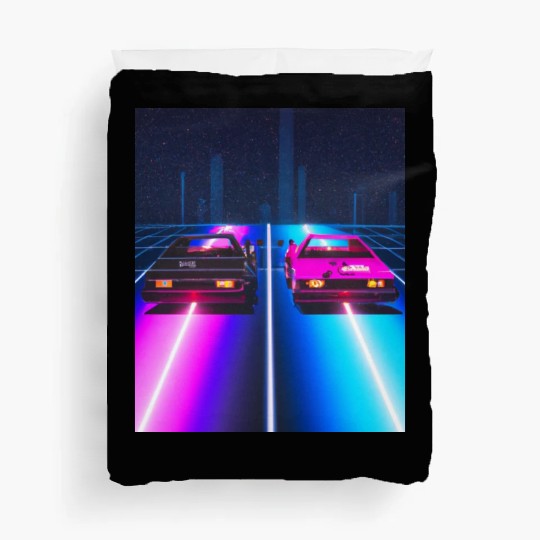 Vaporwave Car Synthwave City Duvet Covers