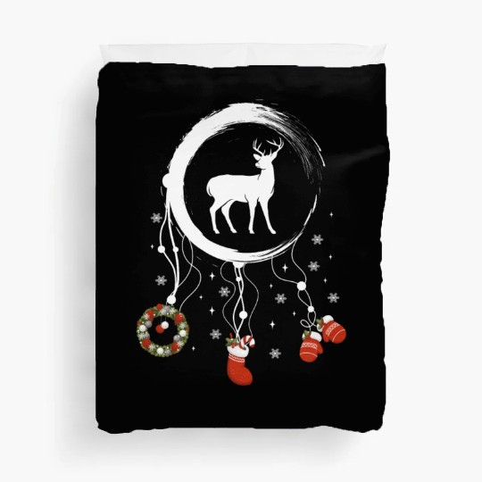 Winter dreamcatcher Christmas Deer Duvet Covers