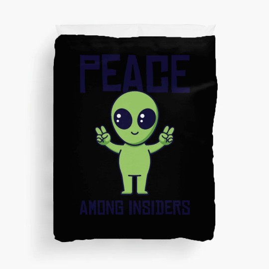 Area 51 Peace Alien Head Martian Space Outsider Duvet Covers