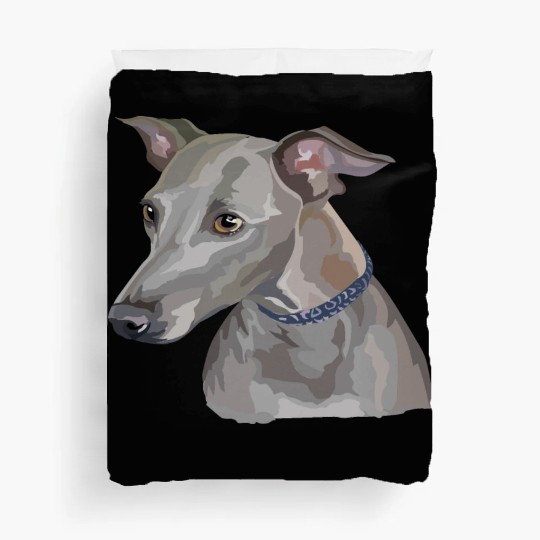 Cute Italian Greyhound Dog Watercolor Painting Duvet Covers