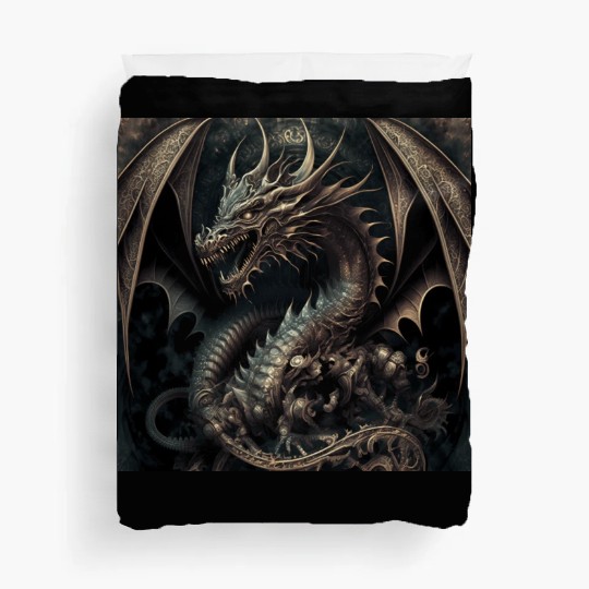 Dark fantasy dragon cover version 1 Duvet Covers