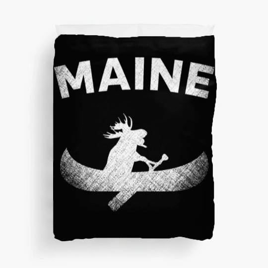 Maine , Paddling Moose Duvet Covers