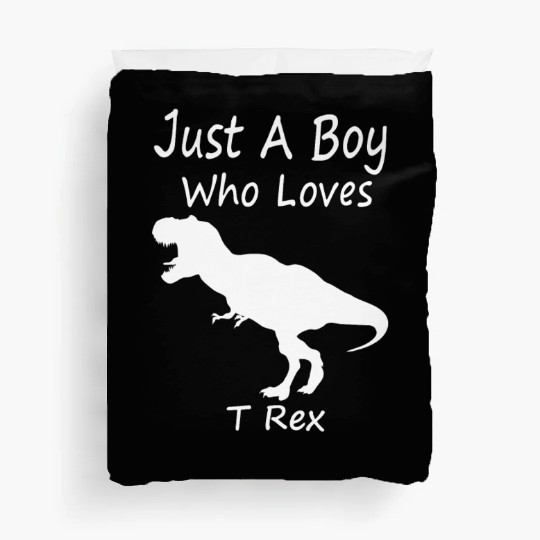 Cool Silhouette Just a Boy Who Loves T rex Duvet Covers