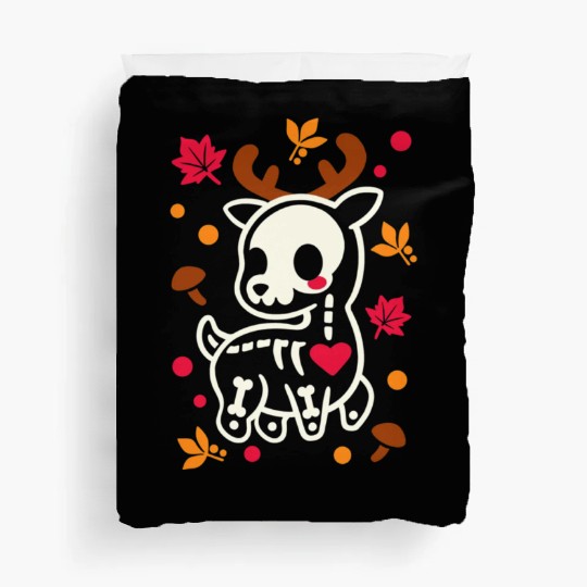 deer leaves skeleton Duvet Covers