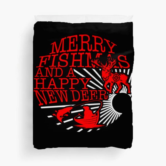 Christmas Duvet Covers, Merry Fishmas And Happy New Deer
