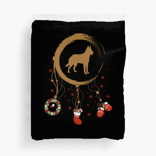dog dreamcatcher Christmas Belgian Malinois Duvet Covers