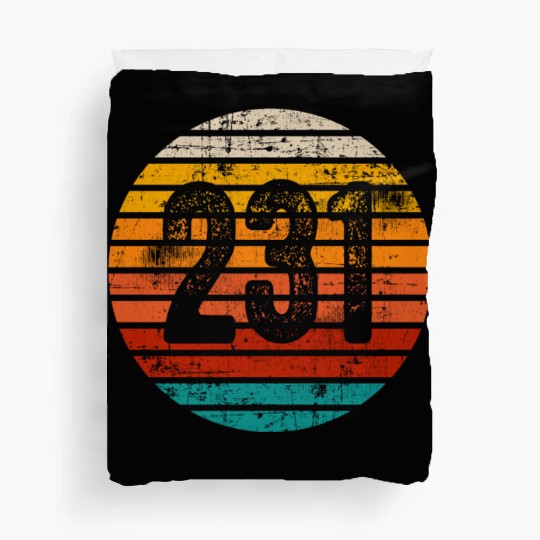 Distressed Vintage Sunset 231 Area Code Duvet Covers