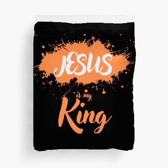 JESUS is my King orange light Duvet Covers